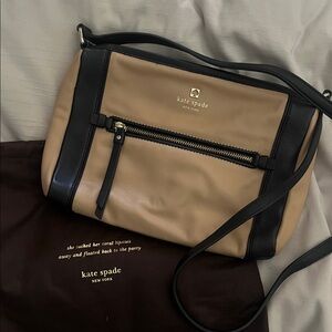 Kate Spade Beige and Black Leather Shoulder Bag